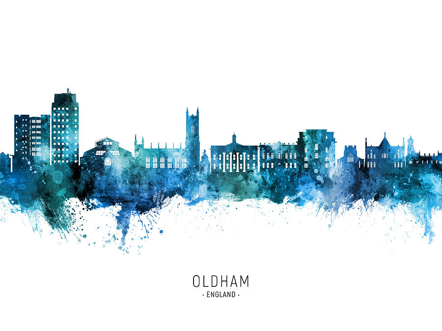 Oldham England Skyline #68 Digital Art by Michael Tompsett