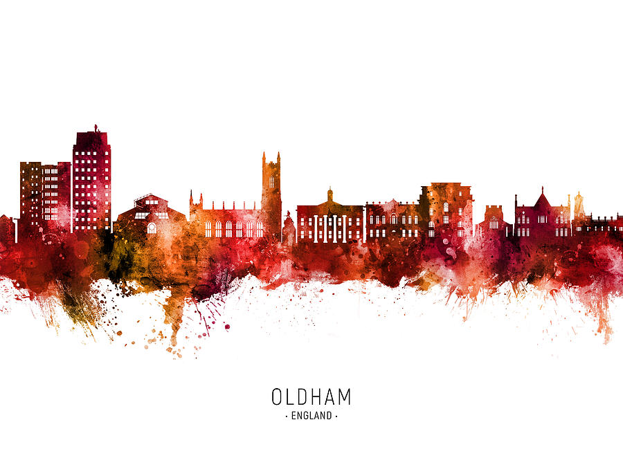 Oldham England Skyline #69 Digital Art by Michael Tompsett