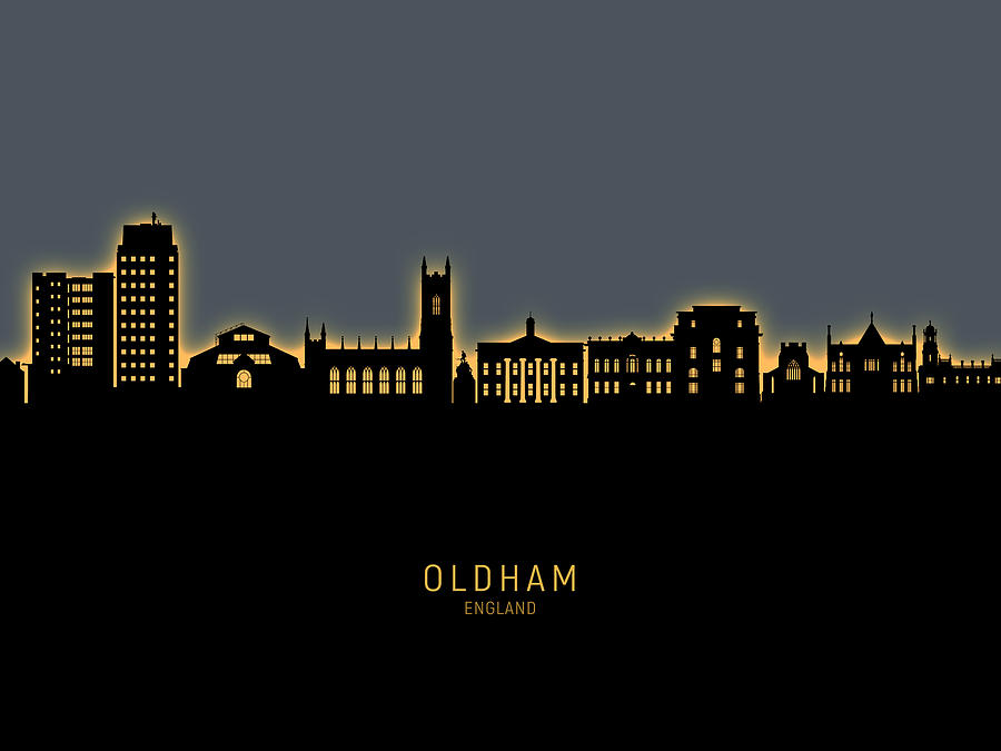 Oldham England Skyline #72 Digital Art by Michael Tompsett