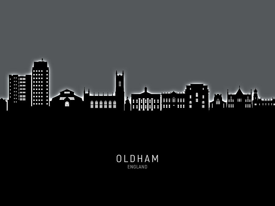 Oldham England Skyline #73 Digital Art by Michael Tompsett