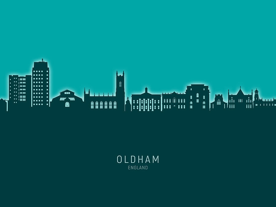 Oldham England Skyline #74 Digital Art by Michael Tompsett