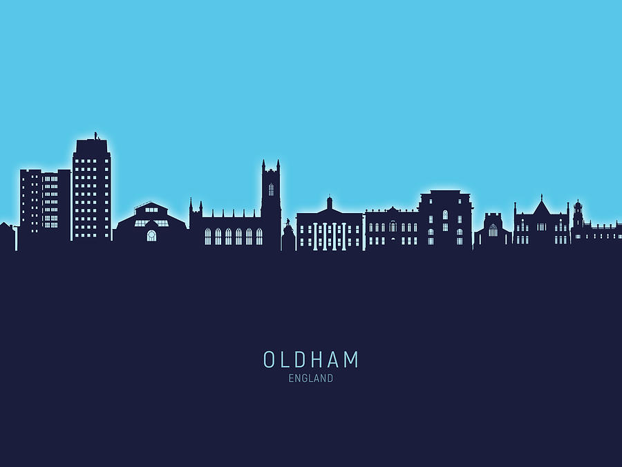 Oldham England Skyline #75 Digital Art by Michael Tompsett