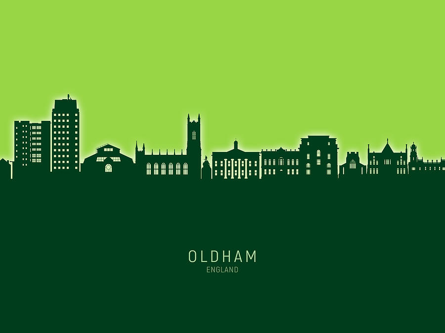 Oldham England Skyline #76 Digital Art by Michael Tompsett
