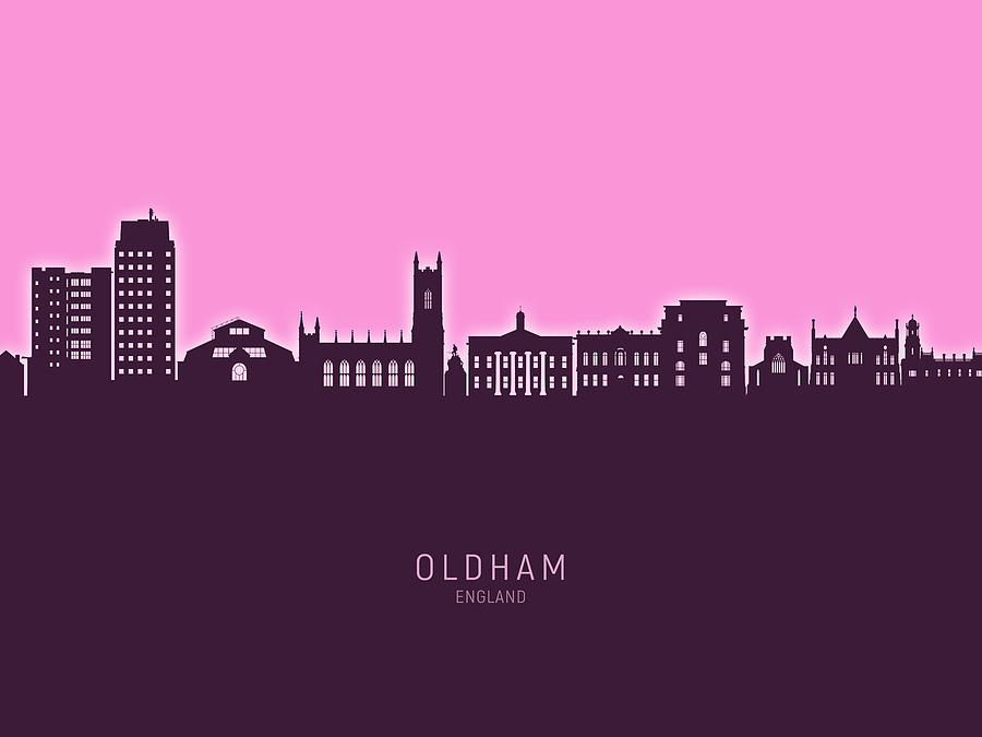 Oldham England Skyline #77 Digital Art by Michael Tompsett