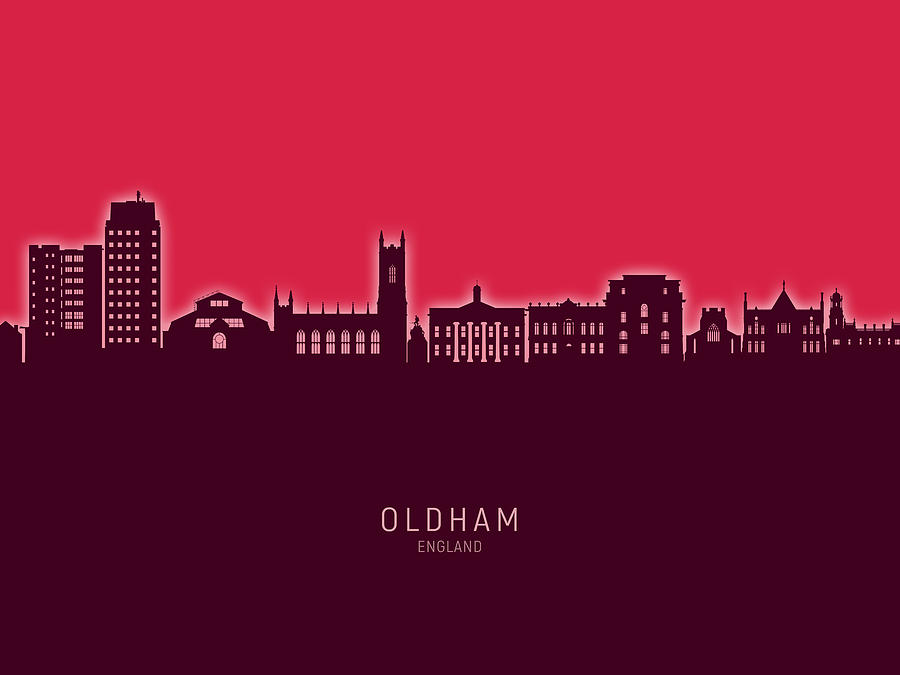 Oldham England Skyline #78 Digital Art by Michael Tompsett