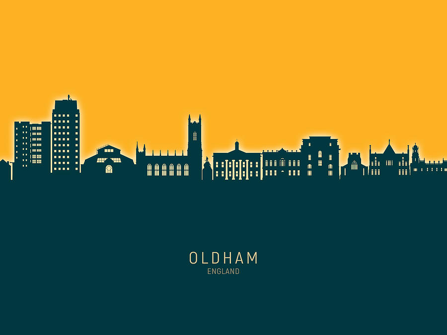Oldham England Skyline #79 Digital Art by Michael Tompsett