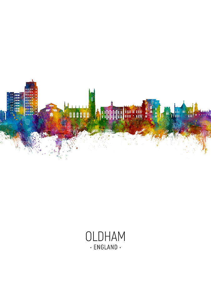 Oldham England Skyline #81 Digital Art by Michael Tompsett
