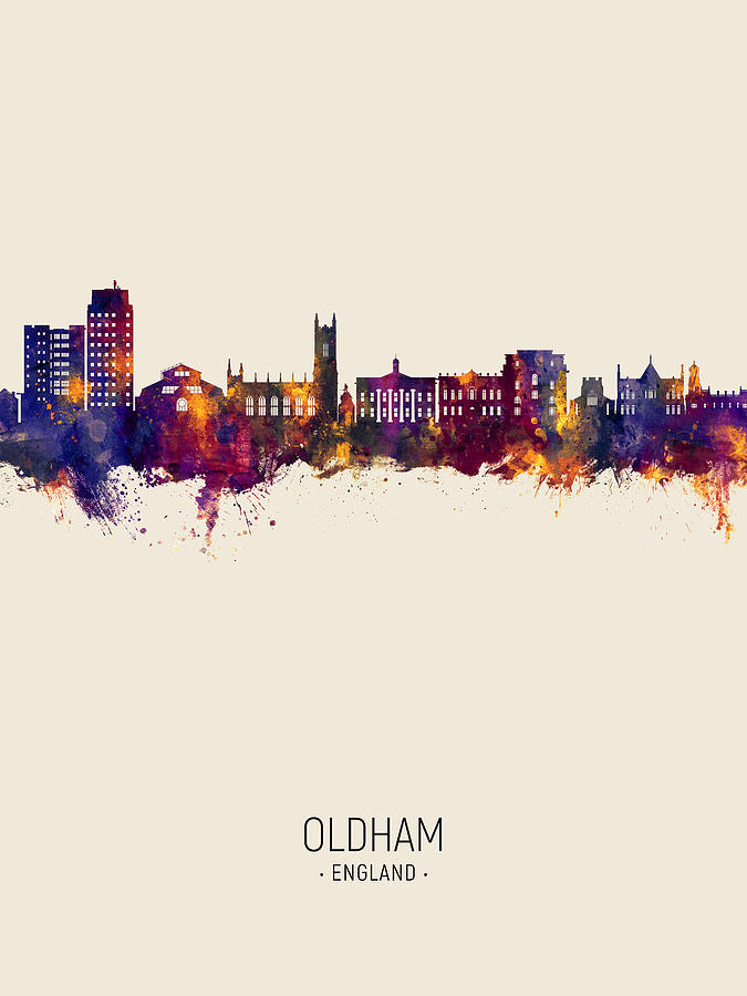 Oldham England Skyline #82 Digital Art by Michael Tompsett