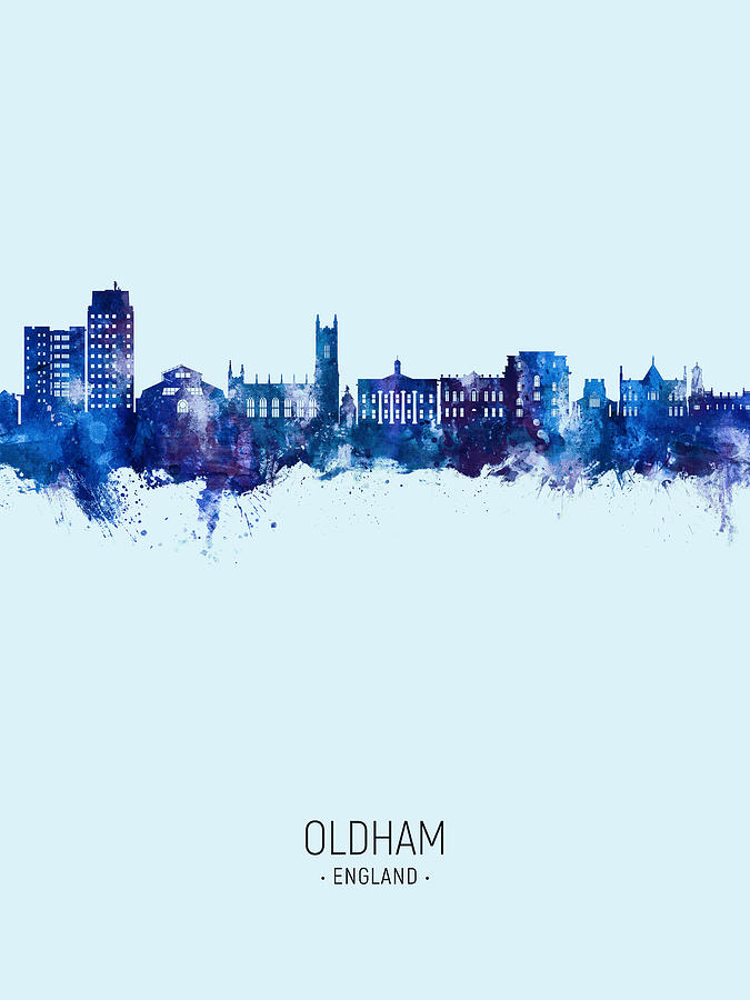 Oldham England Skyline #83 Digital Art by Michael Tompsett
