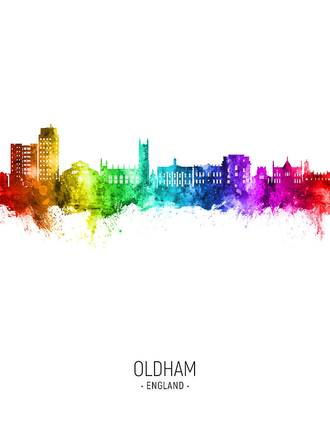 Oldham England Skyline #84 Digital Art by Michael Tompsett