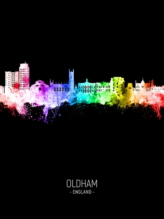 Oldham England Skyline #87 Digital Art by Michael Tompsett