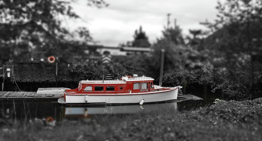  Old Boat On Clatskanie River  Digital Art by Fred Loring