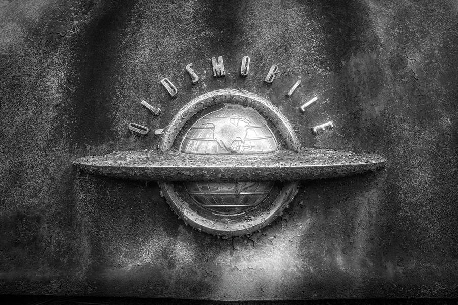 Oldsmobile Emblem Black and White  Photograph by Debra and Dave Vanderlaan
