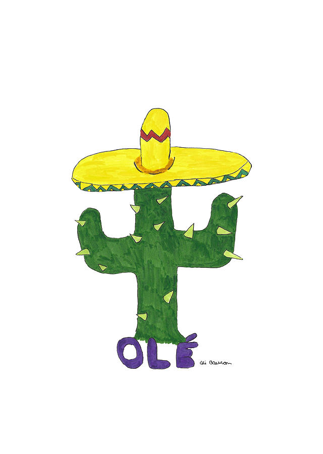 Ole Cactus Drawing by Ali Baucom
