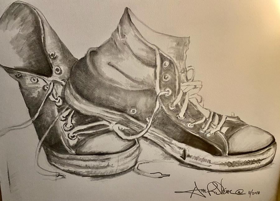 Ole Sneakers Drawing by Angie ONeal