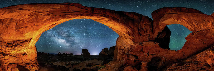 Moabs Arches With Stars  Photograph by Lena Owens - OLena Art Vibrant Palette Knife and Graphic Design