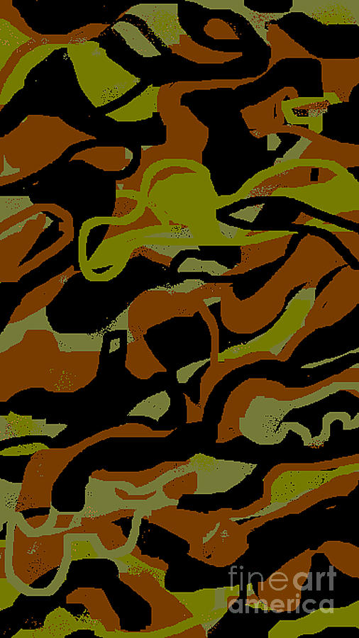 Olive Green Camouflage Digital Art by Denise Morgan