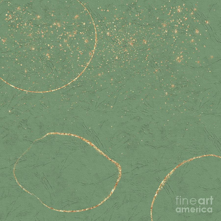 Olive Green Gold Abstract Digital Art