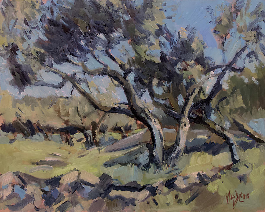 Olive grove Paxos Painting by Nop Briex