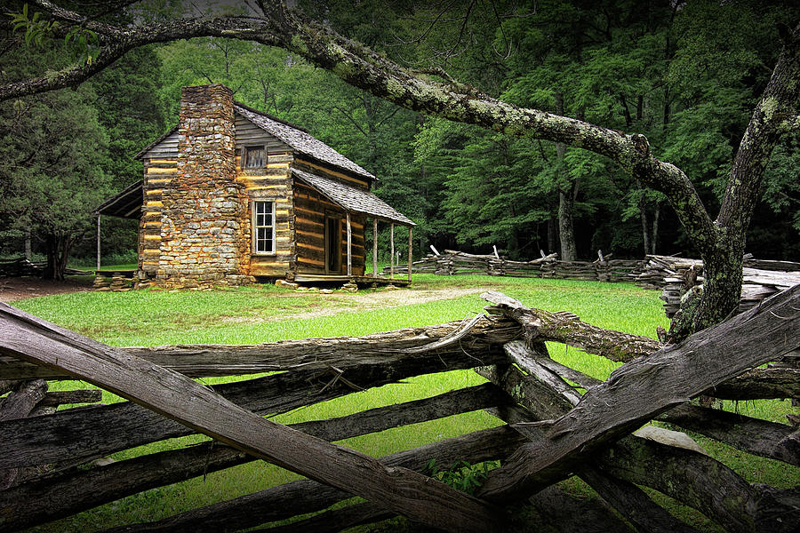 Oliver Cabin in Cades Cove Photograph by Randall Nyhof