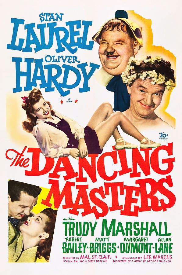 OLIVER HARDY and STAN LAUREL in THE DANCING MASTERS -1943-, directed by MALCOLM ST. CLAIR. Photograph by Album