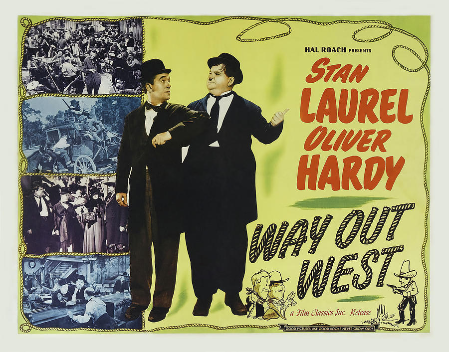 OLIVER HARDY and STAN LAUREL in WAY OUT WEST -1937-, directed by JAMES W. HORNE. Photograph by Album