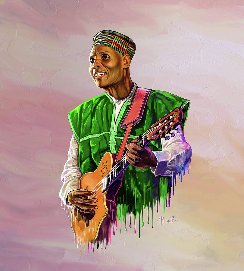 Oliver Mtukudzi  Painting by Anthony Mwangi