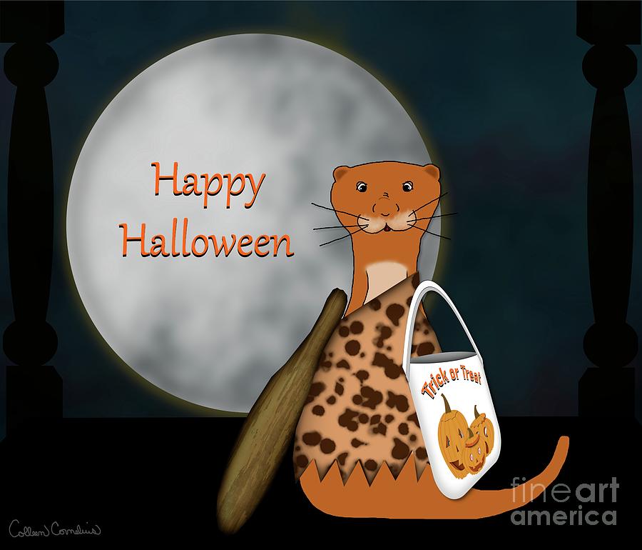 Oliver The Otter Posing In His Halloween Costume Digital Art by Oliver The Otter