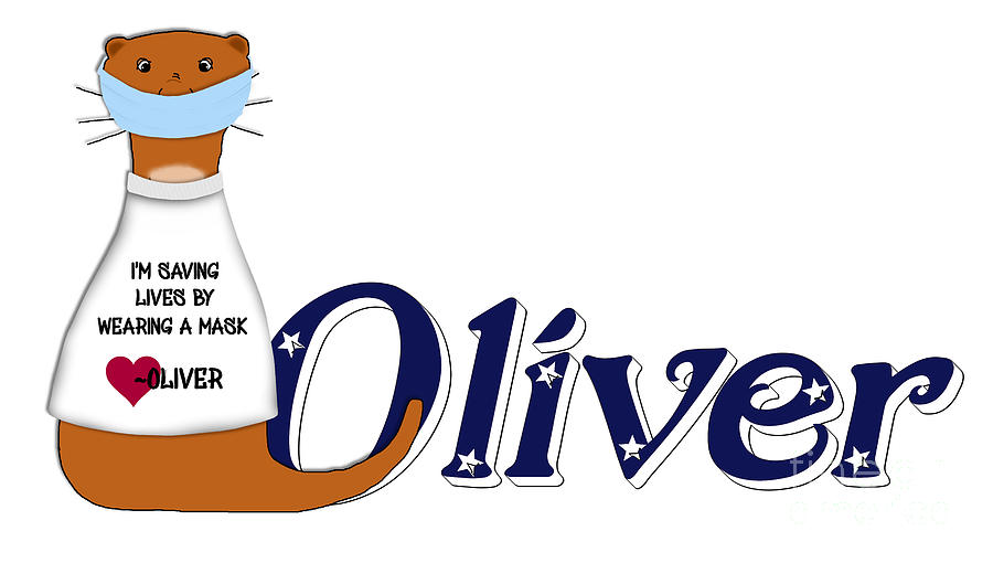 Oliver the Otter Wears a Mask Digital Art by Oliver The Otter