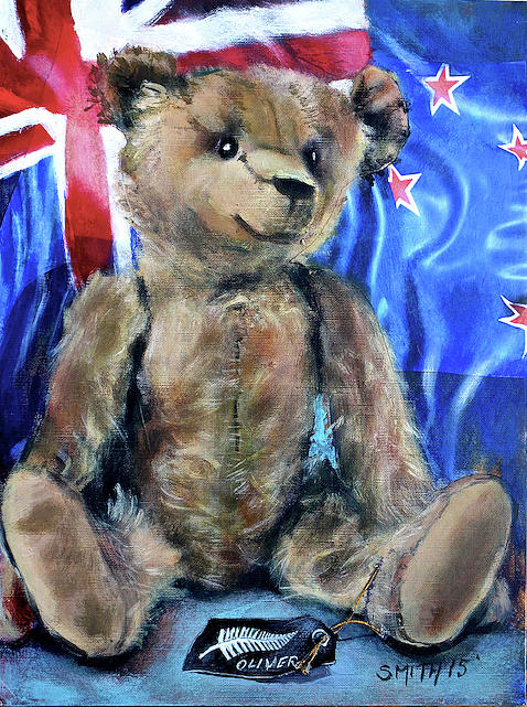 Olivers Teddy Painting by Tom Smith