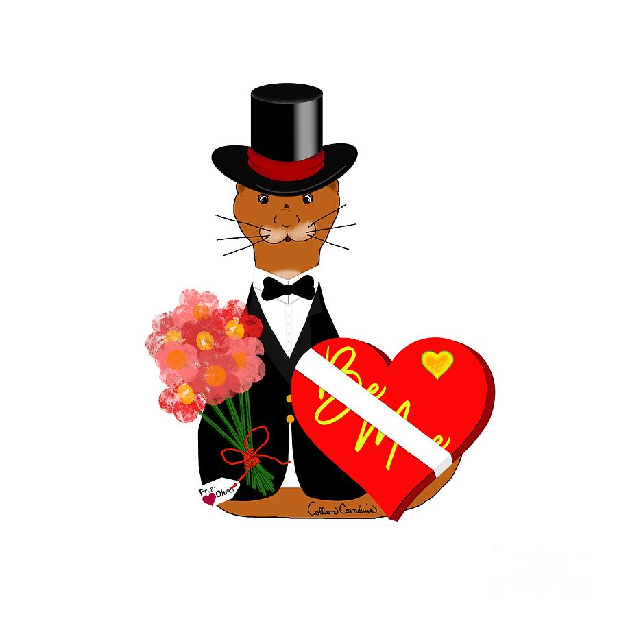 Olivers Valentines Date Digital Art by Oliver The Otter