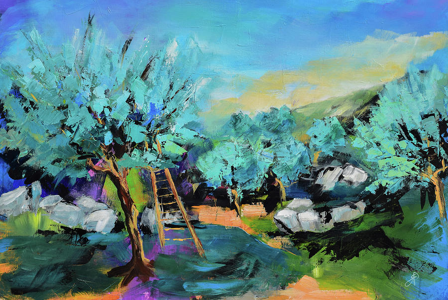 Olives Harvest Painting by Elise Palmigiani