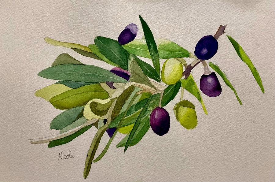 Olives Painting by Nicole Curreri