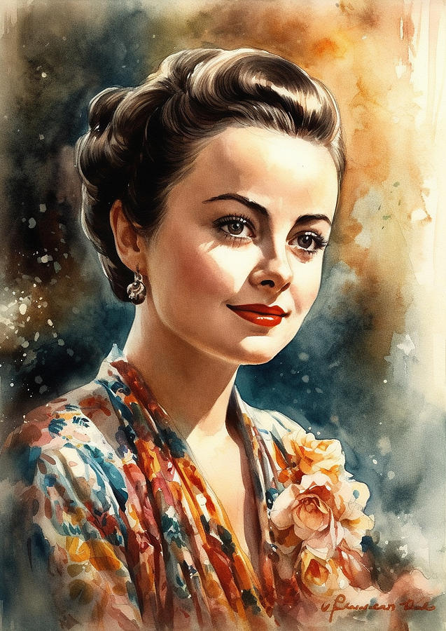 Olivia de Havilland 02 Digital Art by Thuy Dinh Thi - Pixels