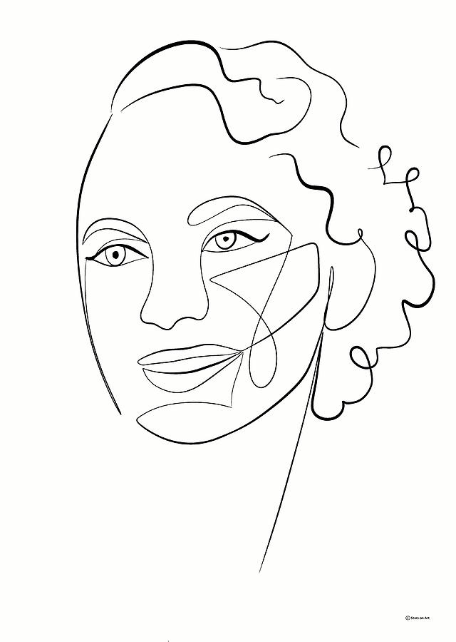 Olivia de Havilland minimalist portrait Drawing by Movie World Posters