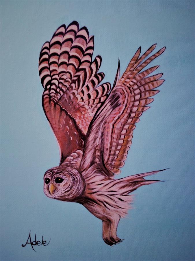 Olivia Owl Painting by Adele Moscaritolo