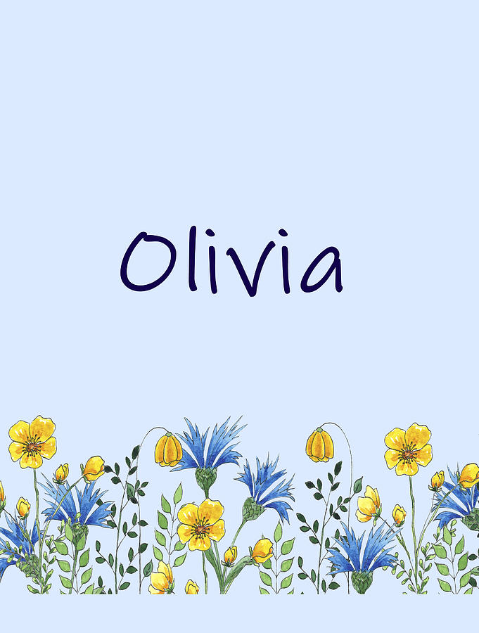 Olivia Personalized Wildflowers Mixed Media by Corinne Carroll