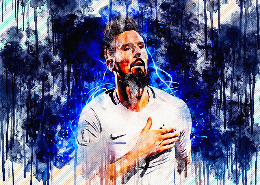 Olivier Giroud Goal France National Team Fan Art Giroud Digital Art By 