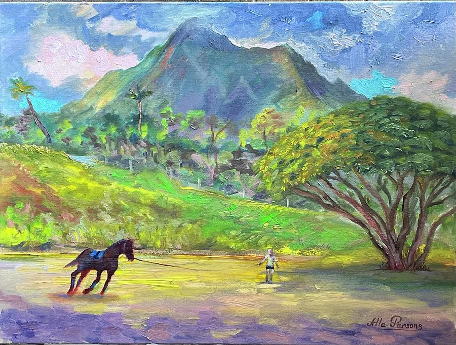 Olomana Painting by Alla Parsons