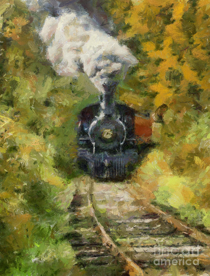 Oltimer train Painting by Dragica Micki Fortuna