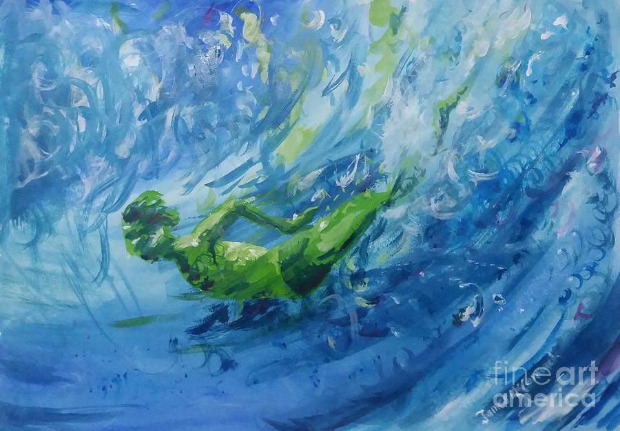 Olympic Diver Painting by James McCormack