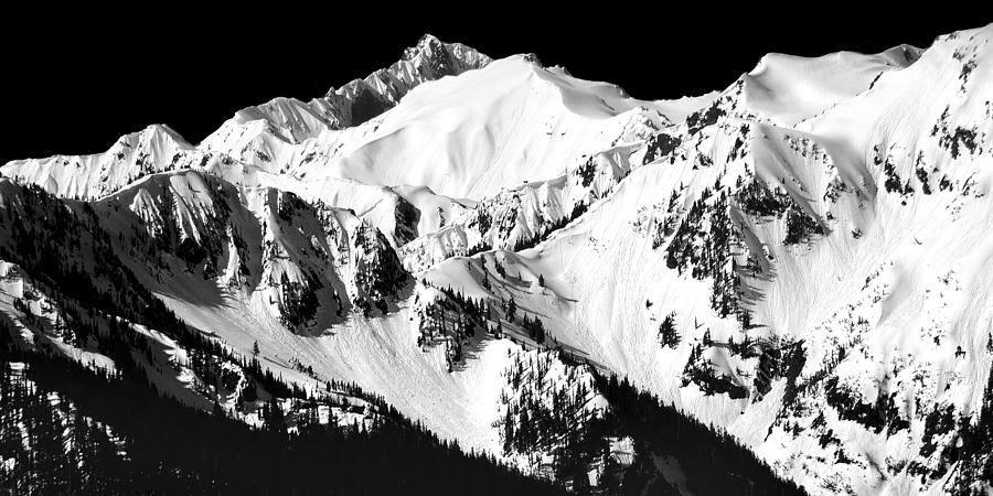Olympic Mountains In Spring - Monochrome Vista Photograph by Douglas Taylor