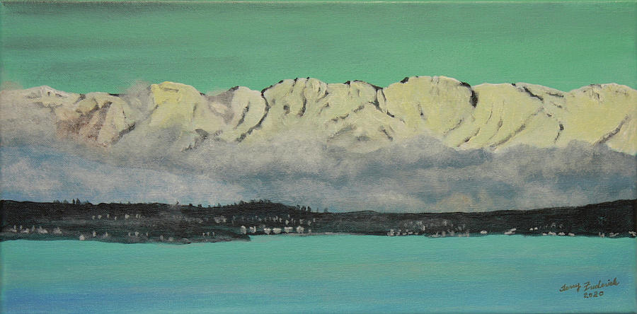 Olympic Mts Painting by Terry Frederick