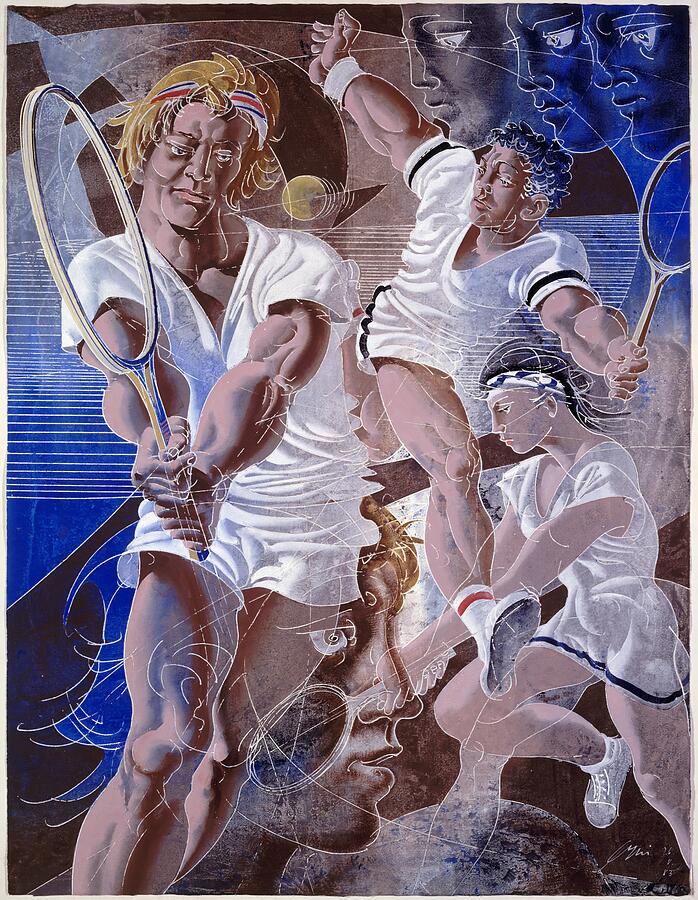 Olympic series, tennis - Hans Erni Digital Art by Samuel HUYNH Olympic series, tennis - Hans Erni Digital Art by Samuel HUYNH