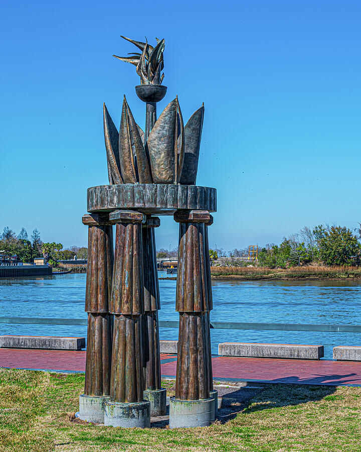 Olympic Yachting Cauldron along the river walk in Savannah Photograph ...