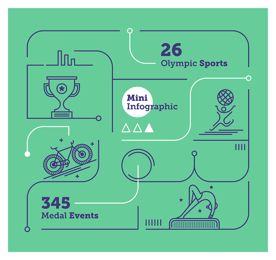 Olympics Mini Infographic Drawing by Ilyast