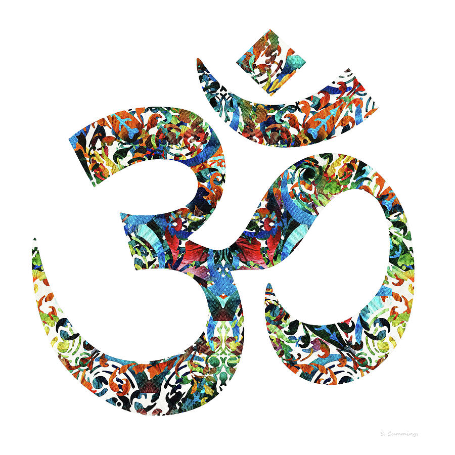Om Symbol Painting - Om 14 - Colorful Art - Sharon Cummings by Sharon Cummings Om Symbol Painting - Om 14 - Colorful Art - Sharon Cummings by Sharon Cummings