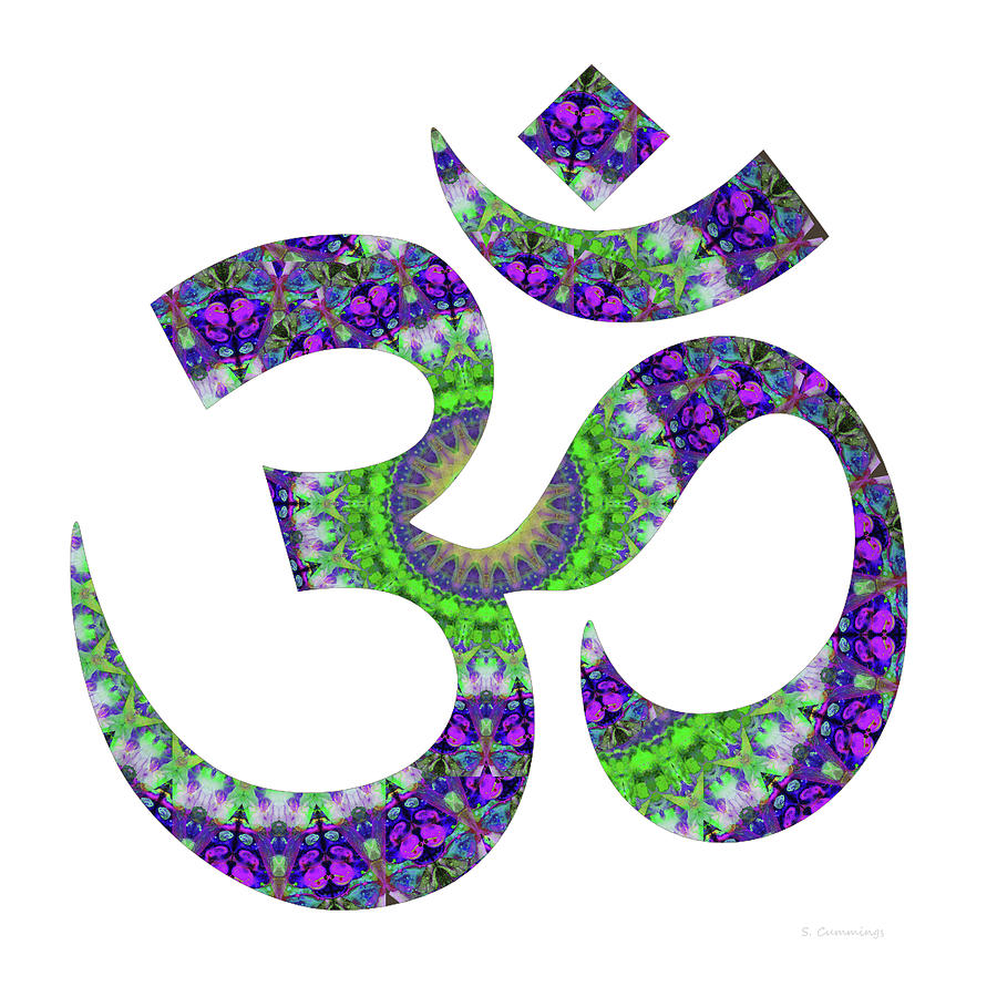 Om Symbol Painting - Om 8 - Meditation Art - Sharon Cummings by Sharon Cummings Om Symbol Painting - Om 8 - Meditation Art - Sharon Cummings by Sharon Cummings