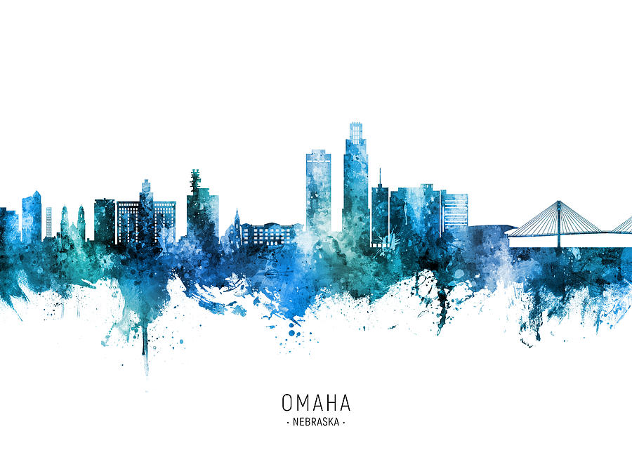 Omaha Nebraska Skyline #64 Digital Art by Michael Tompsett