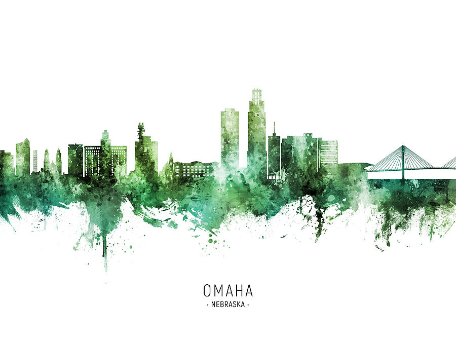 Omaha Nebraska Skyline #86 Digital Art by Michael Tompsett